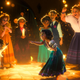 The animated Madrigal family from Encanto all singing and dancing.